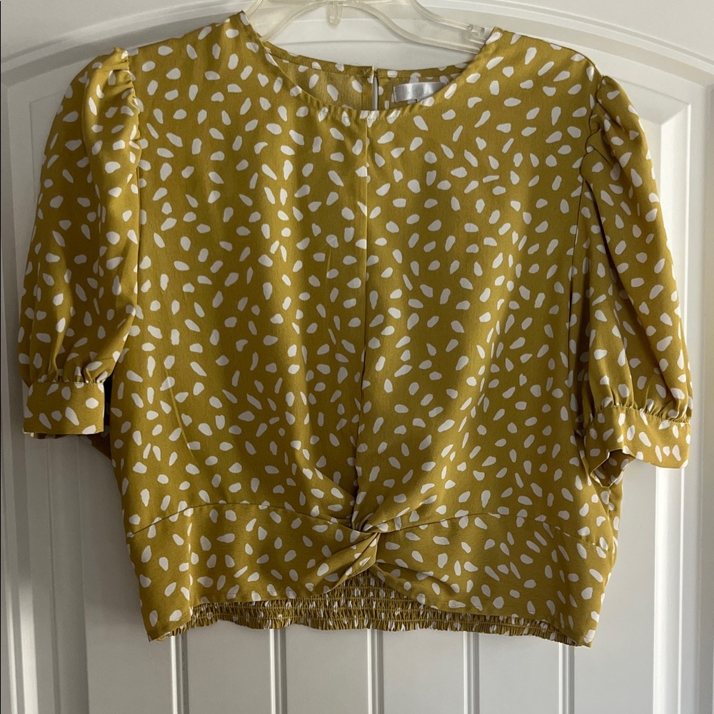Abound Mustard Yellow Patterned Blouse